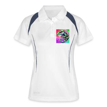 Gecko - Polo respirant Femme - blanc/marine - Devant
