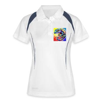 Gecko - Polo respirant Femme - blanc/marine - Devant