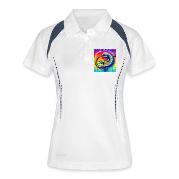 Gecko - Polo respirant Femme - blanc/marine - Devant
