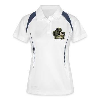 I Come In Peace Monster Horror Spruch - Frauen Polo atmungsaktiv - Weiß/Navy - Vorne