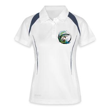 Pêche au brochet - Polo respirant Femme - blanc/marine - Devant