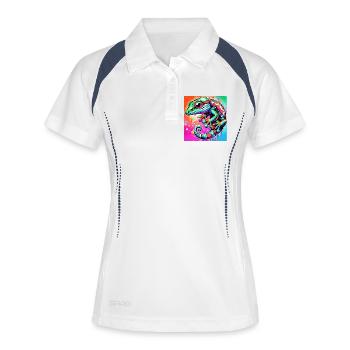 Gecko - Polo respirant Femme - blanc/marine - Devant