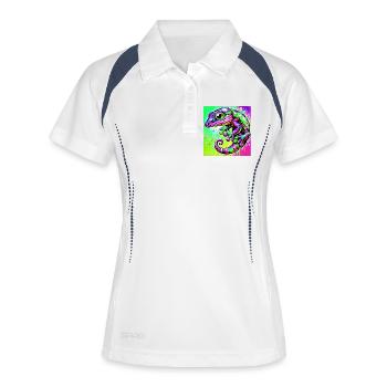 Gecko - Polo respirant Femme - blanc/marine - Devant