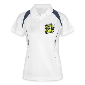 Ich spiele kein Tennis, ich spiele Padel - Frauen Polo atmungsaktiv - Weiß/Navy - Vorne