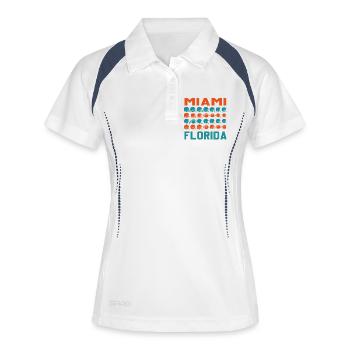 Miami Football Pop Art - Polo respirant Femme - blanc/marine - Devant