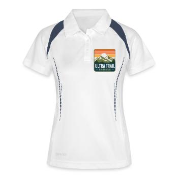 Ultra Trail Runner Retro Mountain Patch - Polo respirant Femme - blanc/marine - Devant