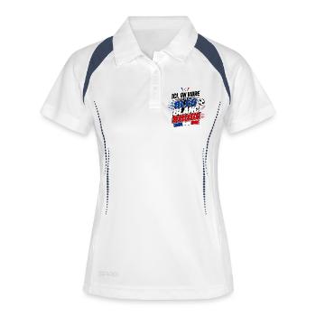 Ici, on Vibre en Bleu Blanc Rouge - Foot - Polo respirant Femme - blanc/marine - Devant