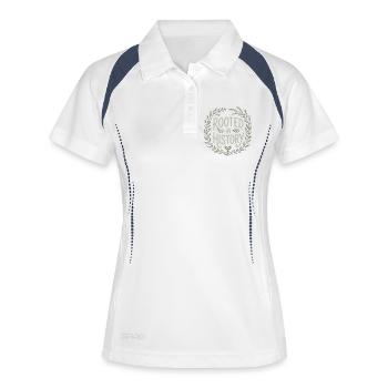 Enracinés dans l’histoire Couronne - Polo respirant Femme - blanc/marine - Devant