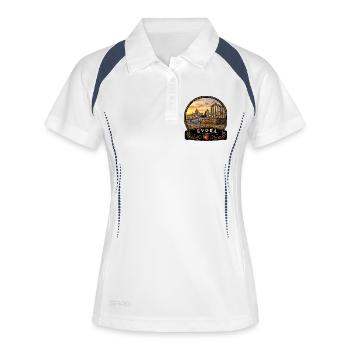 Evora Portugal Altstadt Urlaub Europa Atlantik - Frauen Polo atmungsaktiv - Weiß/Navy - Vorne