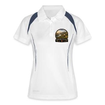 Douro-Tal Portugal Urlaub Flüsse Landschaft Feld - Frauen Polo atmungsaktiv - Weiß/Navy - Vorne