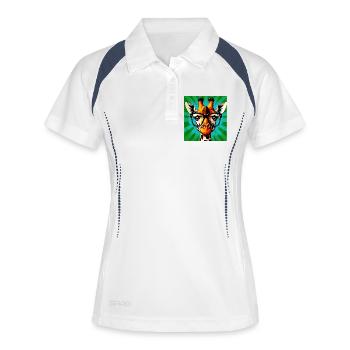 girafe - Polo respirant Femme - blanc/marine - Devant