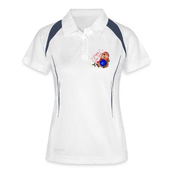 Capybara du Nouvel An - Polo respirant Femme - blanc/marine - Devant