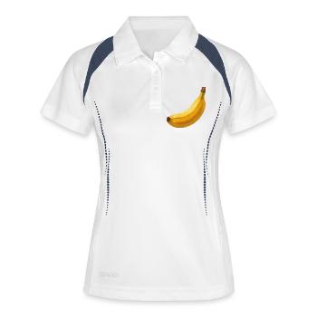 Yellow banana vector illustration - Women's Polo breathable - white/navy - Front