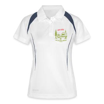 Mein Büro mit der besten Aussicht - Frauen Polo atmungsaktiv - Weiß/Navy - Vorne