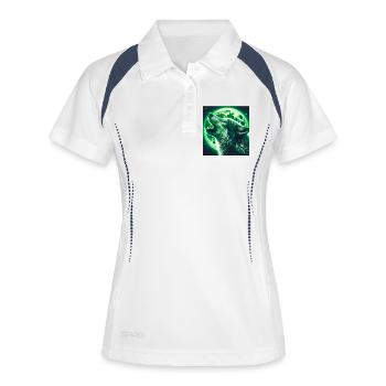 Wolf howls at the Full Moon - Women's Polo breathable - white/navy - Front