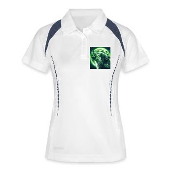 Wolf howls at the Full Moon - Women's Polo breathable - white/navy - Front