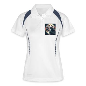 Wolf howls at the Full Moon - Women's Polo breathable - white/navy - Front
