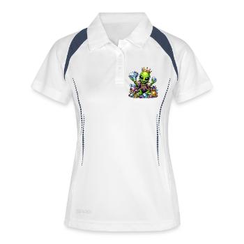 Prince Alien aux Couronnes de Diamant - Polo respirant Femme - blanc/marine - Devant
