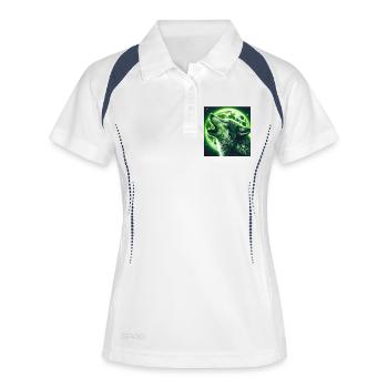 Wolf howls at the Full Moon - Women's Polo breathable - white/navy - Front