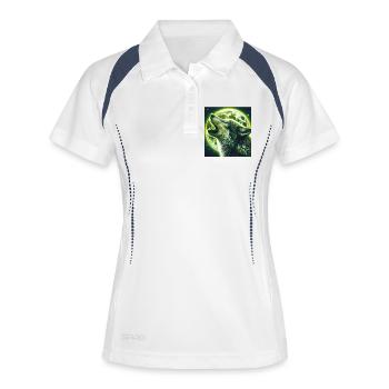 Wolf howls at the Full Moon - Women's Polo breathable - white/navy - Front