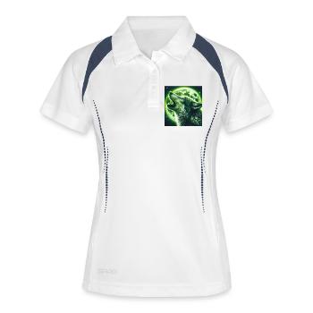 Wolf howls at the Full Moon - Women's Polo breathable - white/navy - Front