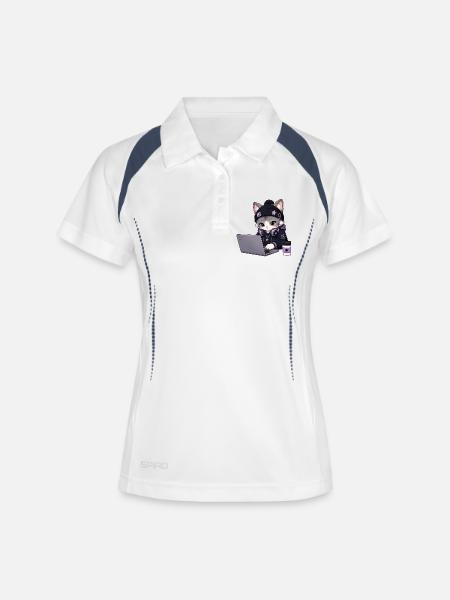 Purple and black coder cat - Women's Polo breathable - white/navy