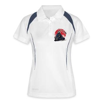 Raccoon, Kendo, Karate, Judo, Akido, Arts Martiaux - Polo respirant Femme - blanc/marine - Devant