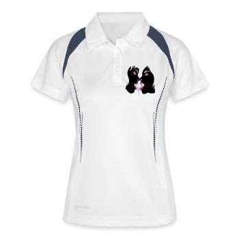 fluffy girls - Women's Polo breathable - white/navy - Front