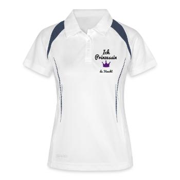 lustig - Frauen Polo atmungsaktiv - Weiß/Navy - Vorne