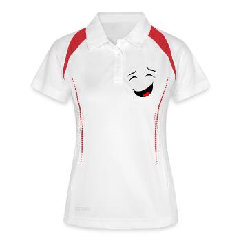 Mort de rire - Polo respirant Femme - blanc/marine - Devant