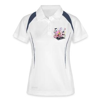 Pieuvre dj - Polo respirant Femme - blanc/marine - Devant