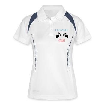 Fummel Fabi Drôle : Drôle : Mains de design Humour - Polo respirant Femme - blanc/marine - Devant
