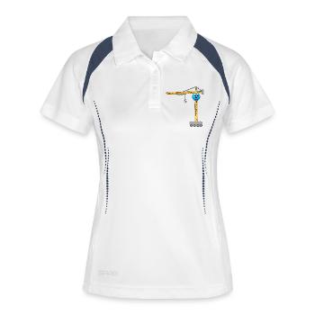 Crane for children, crane operator, construction site - Women's Polo breathable - white/navy - Front