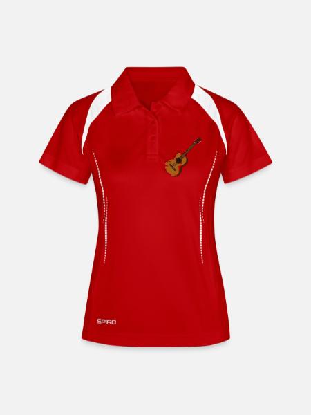 guitar - Women's Polo breathable - white/navy