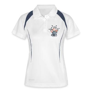 Trois Zèbres doux - Polo respirant Femme - blanc/marine - Devant