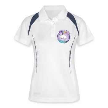 Unicorn whale in water with rainbow - Women's Polo breathable - white/navy - Front