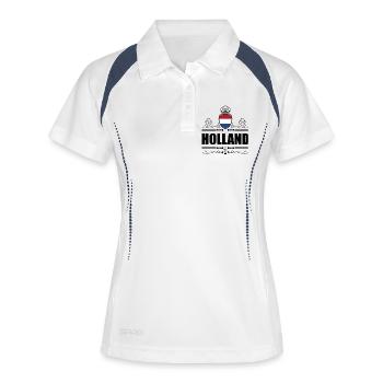 HOLLANDE - PAYS-BAS BLACK LINEART - Polo respirant Femme - blanc/marine - Devant