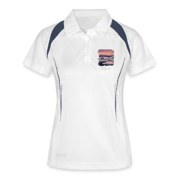 Lagune Islande - Polo respirant Femme - blanc/marine - Devant