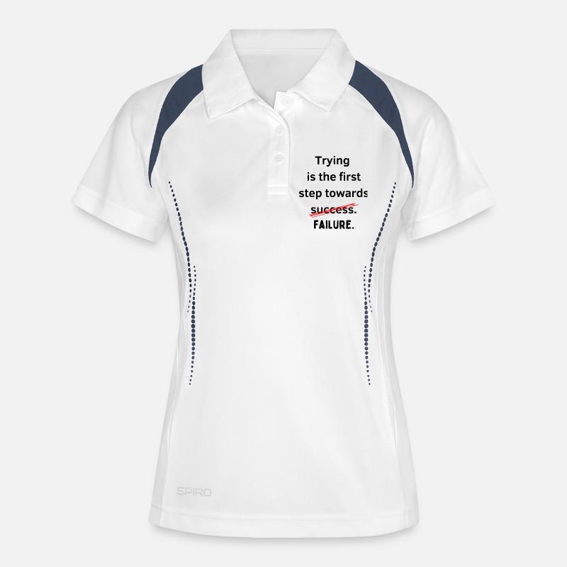 Trying is the first step towards failure - Women's Polo breathable - white/navy
