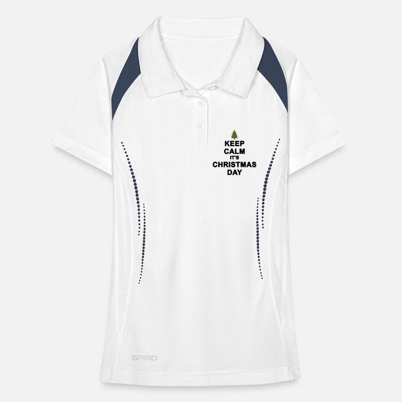 keep calm christmas Polo respirant Femme