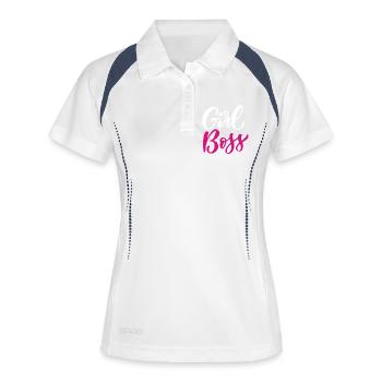 Fille Boss - Polo respirant Femme - blanc/marine - Devant