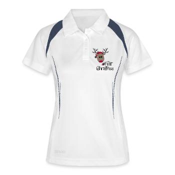 Mon premier Noël - Polo respirant Femme - blanc/marine - Devant