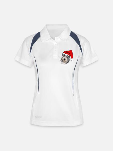 Bearded Collie - Women's Polo breathable - white/navy