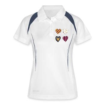 Hearts Variation Quatrième - Polo respirant Femme - blanc/marine - Devant