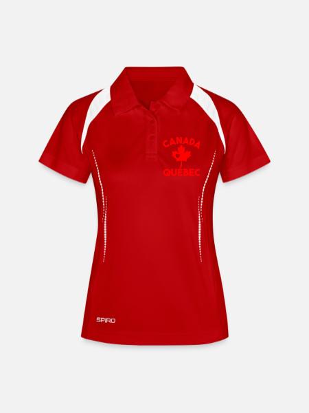 Kanada Québec - Frauen Polo atmungsaktiv - Weiß/Navy