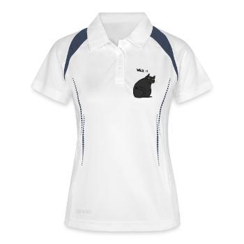 What - Frauen Polo atmungsaktiv - Weiß/Navy - Vorne