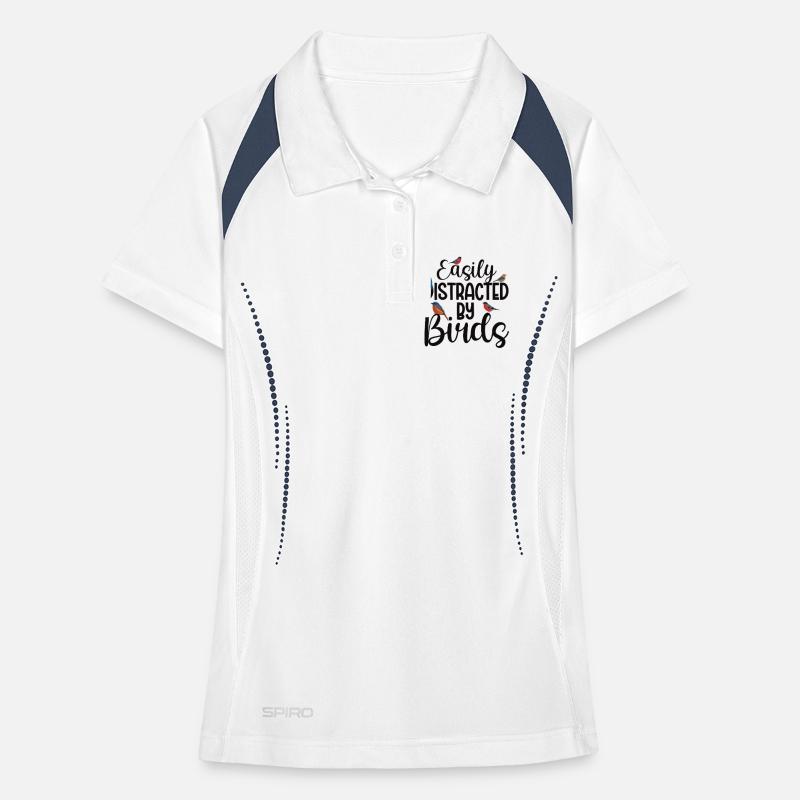 Easily Distracted by Birds Women's Polo breathable