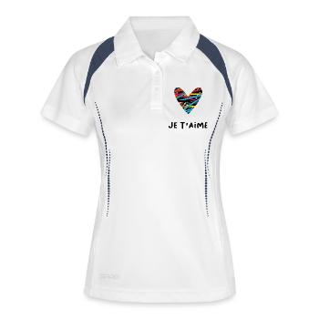 LOVE. COUPLE. JUST MARRIED. Bachelorette party. VALENTINE'S DAY. - Women's Polo breathable - white/navy - Front