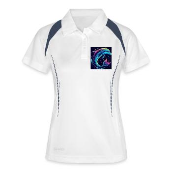 Delfin - Frauen Polo atmungsaktiv - Weiß/Navy - Vorne