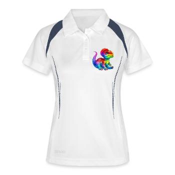 Dinosaure - Polo respirant Femme - blanc/marine - Devant